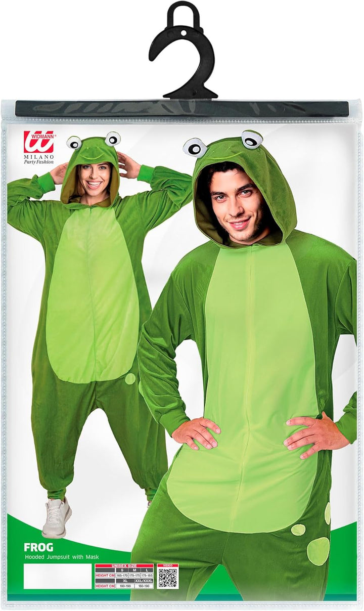 W WIDMANN MILANO Party Fashion - Tier Overall für Erwachsene, weicher Plüsch Jumpsuit mit Kapuze, Ti