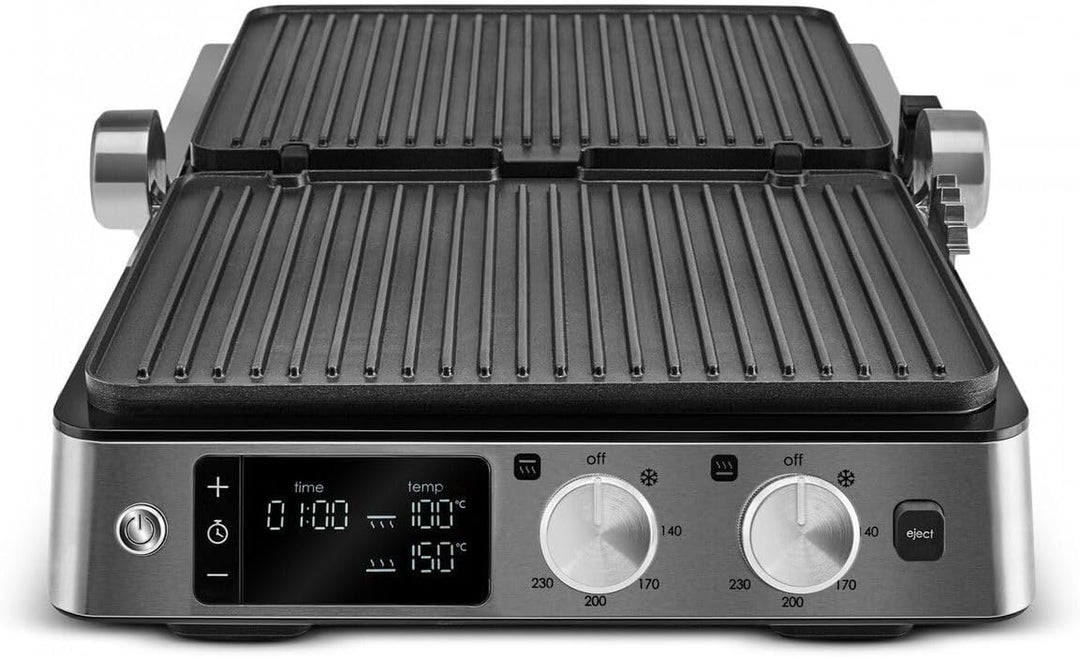 Karaca Compact Steel Sear & Grill Inox 2008 Sandwichmaker 3 in 1, Elektrogrill, Toaster Sandwichtoas