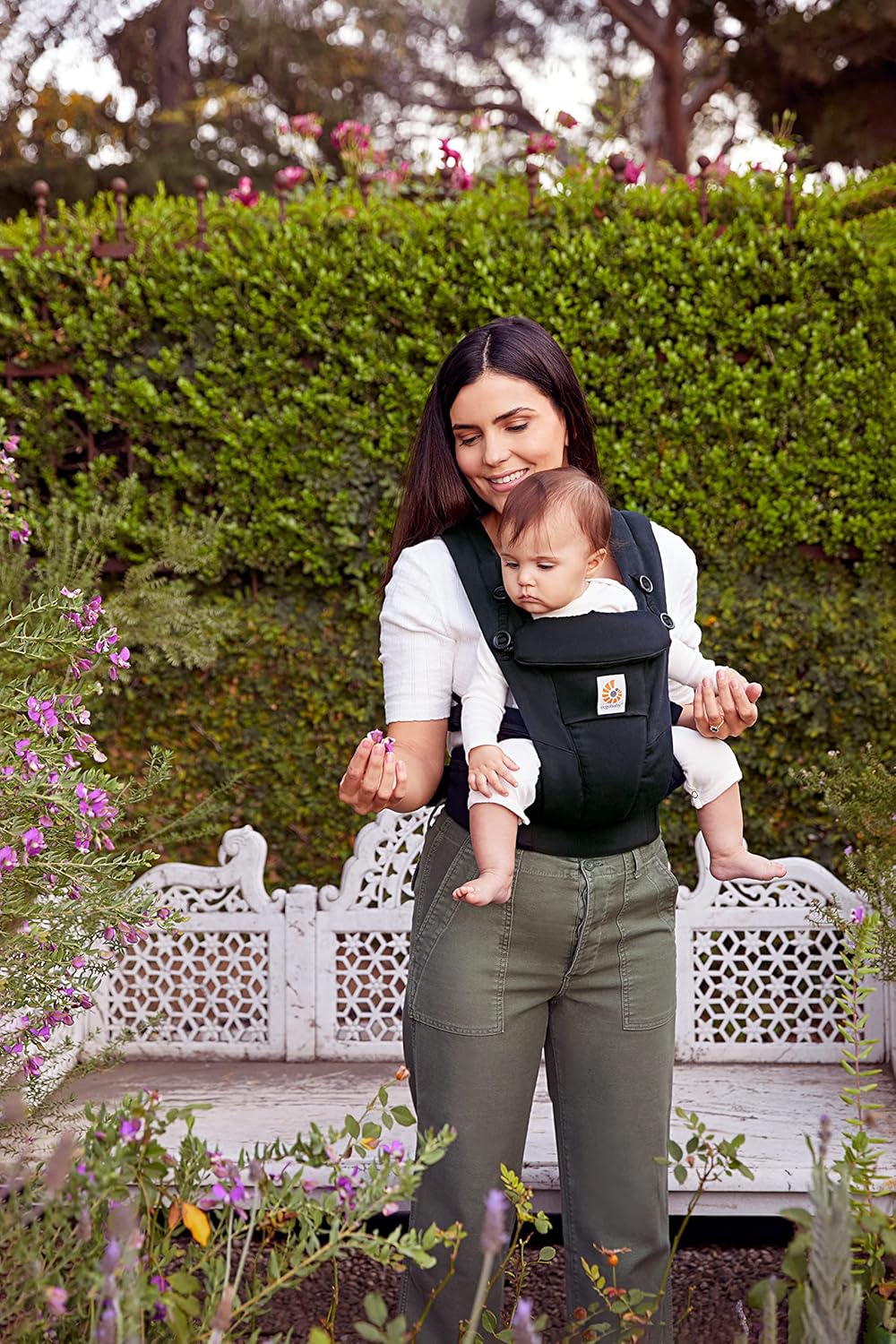 Ergobaby Omni Dream Babytrage für Neugeborene ab Geburt bis 20,4kg, 4 Positionen SoftTouch Cotton Er