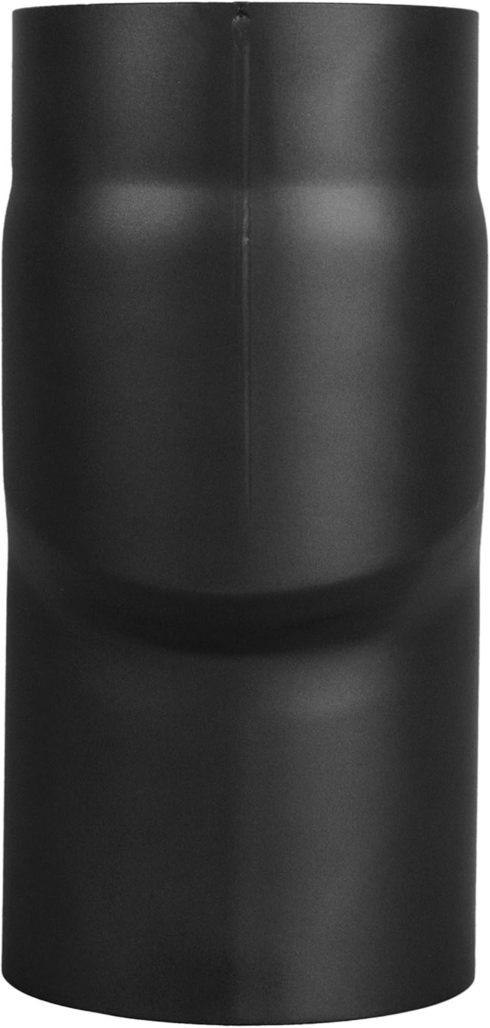 LANZZAS Ofenrohr Versatzbogen 20 mm, im Durchmesser, DN Ø 150 mm, Farbe: schwarz-metallic - weitere