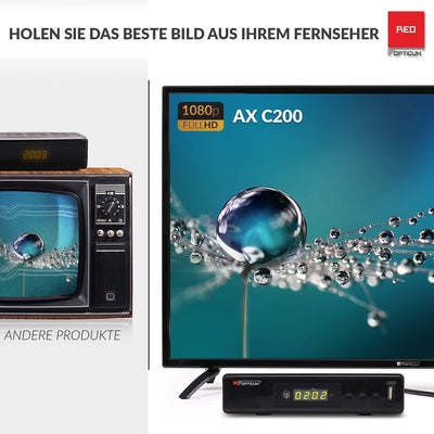 RED OPTICUM C200 HD Kabelreceiver mit Aufnahmefunktion PVR I Digitaler Kabel-Receiver HD - EPG - HDM