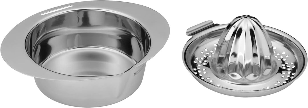WMF Gourmet Zitronenpresse Edelstahl 13cm, Zitruspresse manuell, Cromargan Edelstahl mattiert, für Z