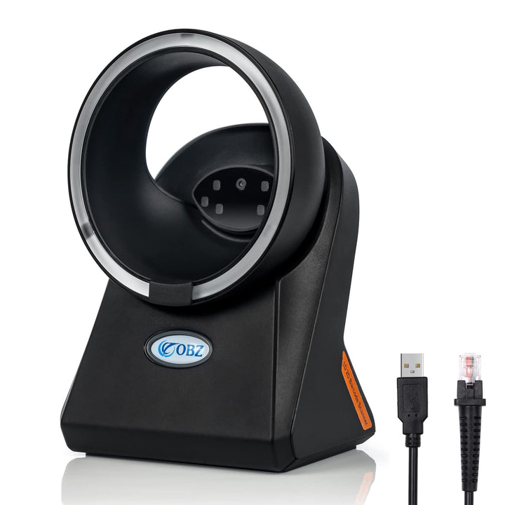 OBZ 1D 2D QR Desktop Barcode Scanner, QR Code Scanner Hands Free Barcode-Scanner USB Automatischer B