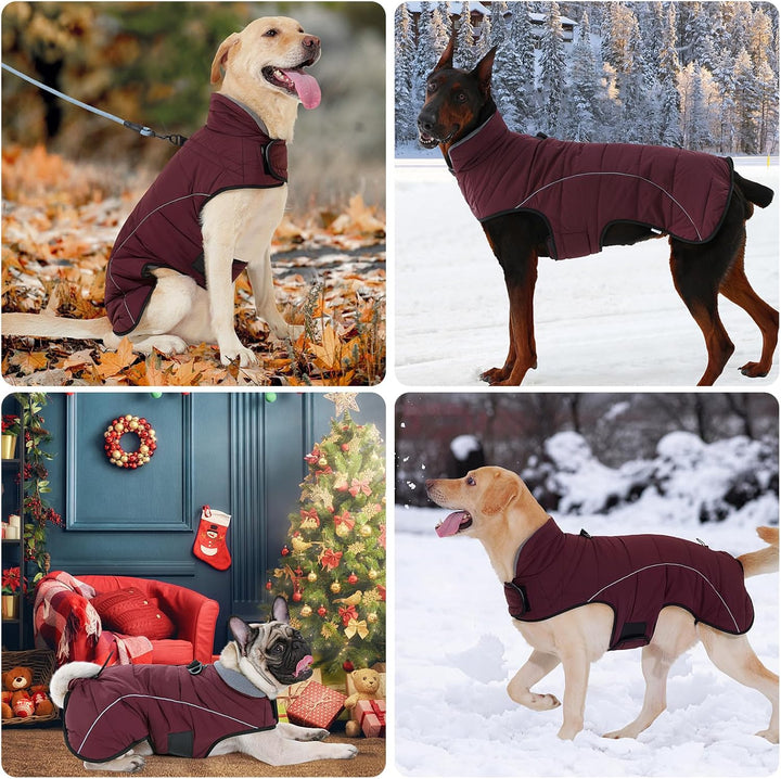 HEYWEAN Mantel Hund Wasserdicht Hundemantel Warm Winter Hundejacke Fleece Hunde Pullover Wintermante