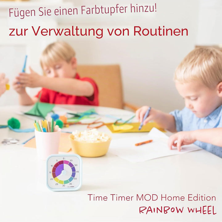 Time Timer MOD – Home Edition – Regenbogenrad – individuelle Grösse, visueller Countdown-Timer mit 5
