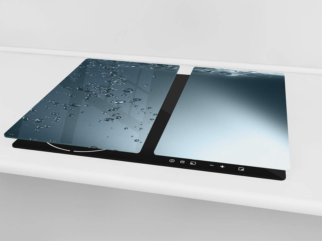 Küchenbrett aus Hartglas und Induktionskochplattenabdeckung – Schneideplatten SINGLE mit 60 x 52 cm