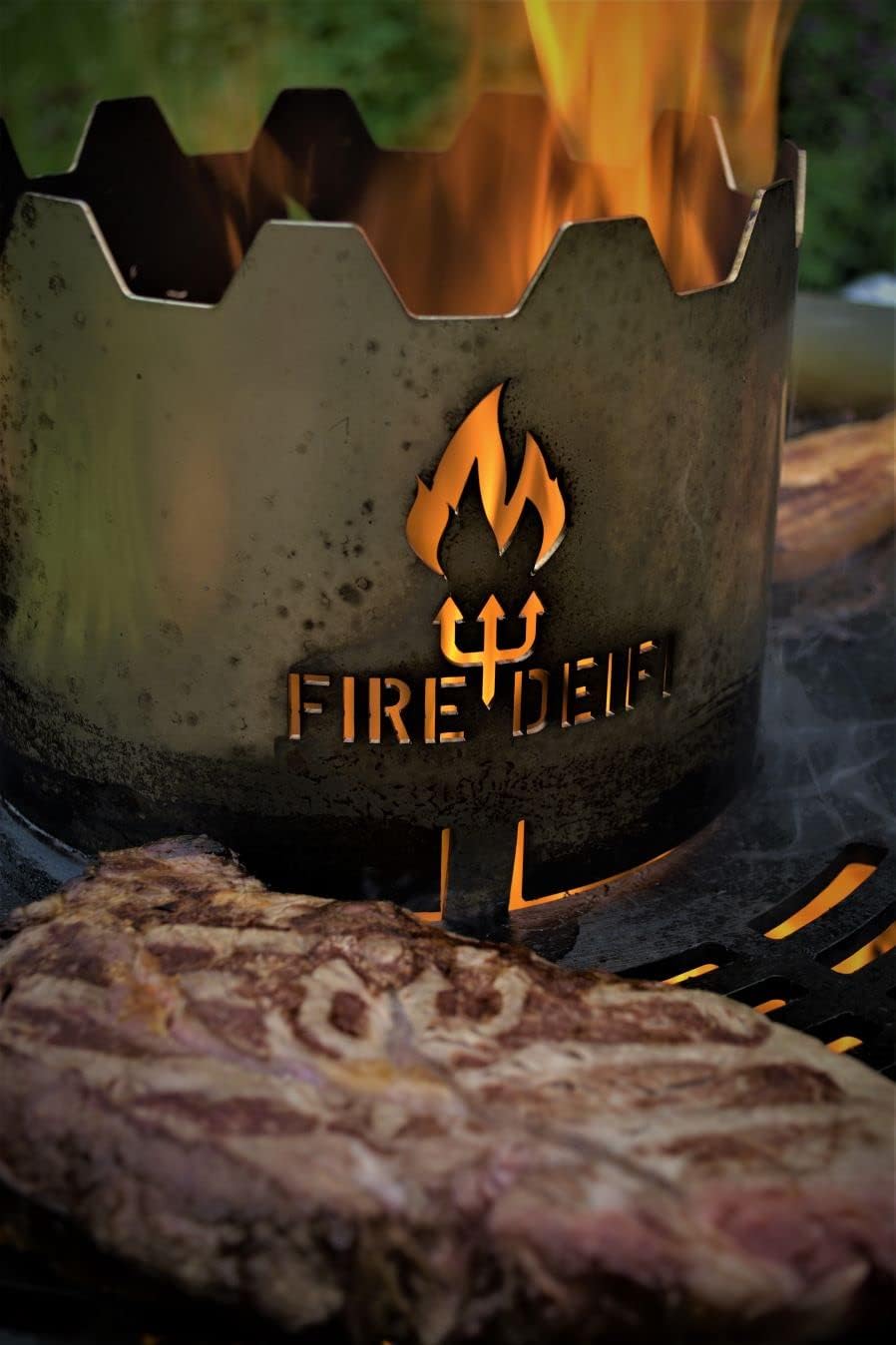 FireDeifi Edelstahl Wokaufsatz | Krone für Grillplatte | Feuerplatte | Plancha mit Lochdurchmesser 2