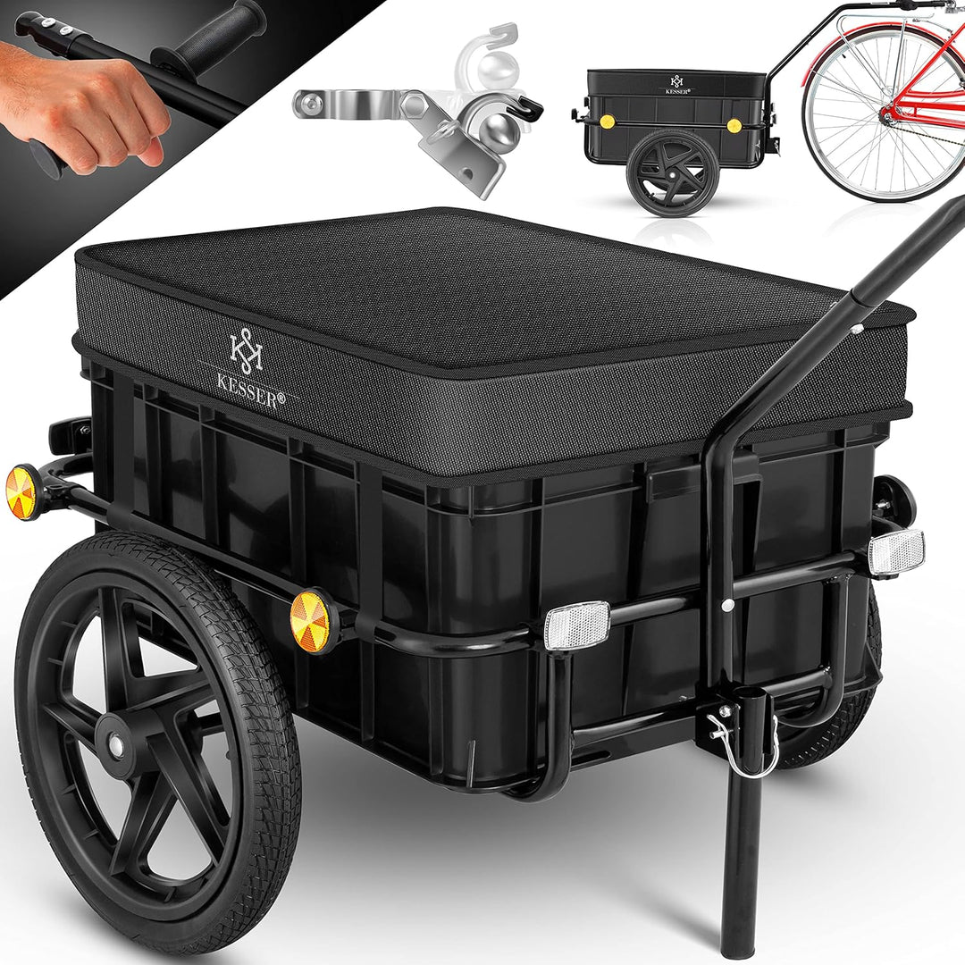 KESSER® Fahrradanhänger, Lastenanhänger, Handwagen mit Kupplung, Hochdeichsel, für Fahrrad Transport