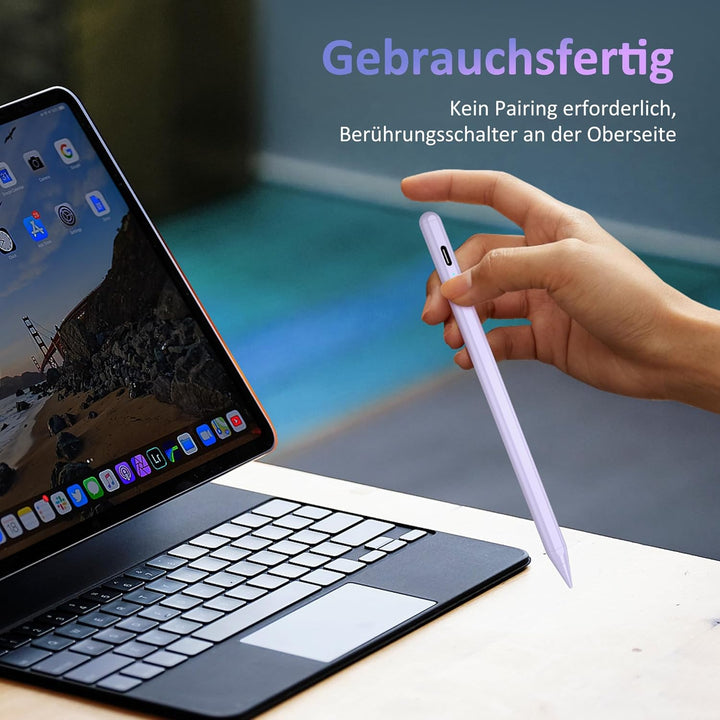 Stylus Stift für Apple iPad 2018-2025, Pencil für iPad A16/10./9/8/7/6, Pro M5/M4/13/12,9/11'', Mini