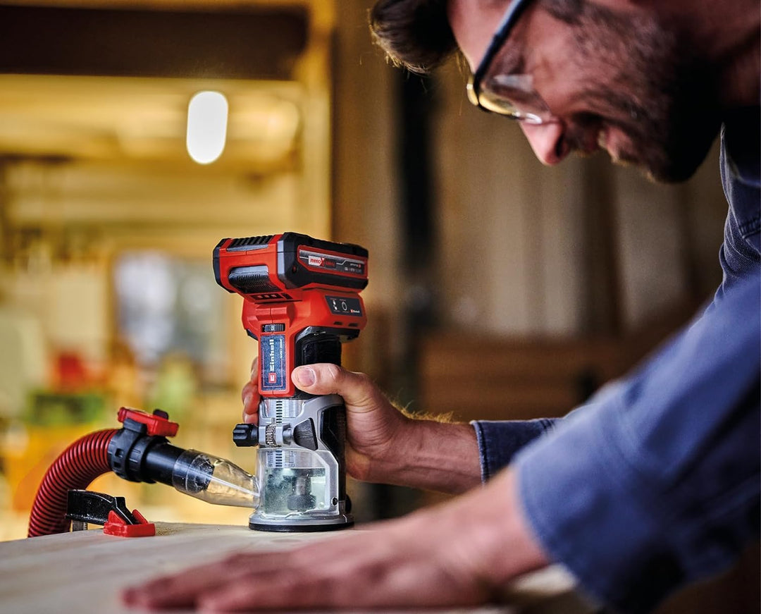 Einhell Professional Akku-Kantenfräse TP-ET 18 Li BL-Solo Power X-Change (18V, Li-Ion, 40 mm Hubhöhe