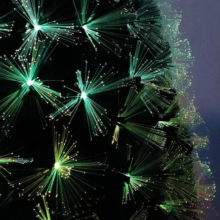 Aufun Weihnachtsbaum Künstlicher LED Glasfaser 210 cm Weihnachtsdeko Christbaum mit 260 Spitzen und