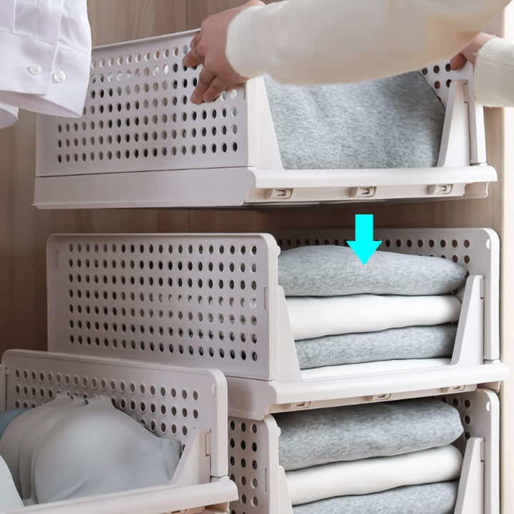 Kleiderschrank-Schubladenboxen, stapelbarer Kleiderschrank-Organizer, faltbare Aufbewahrungsboxen fü