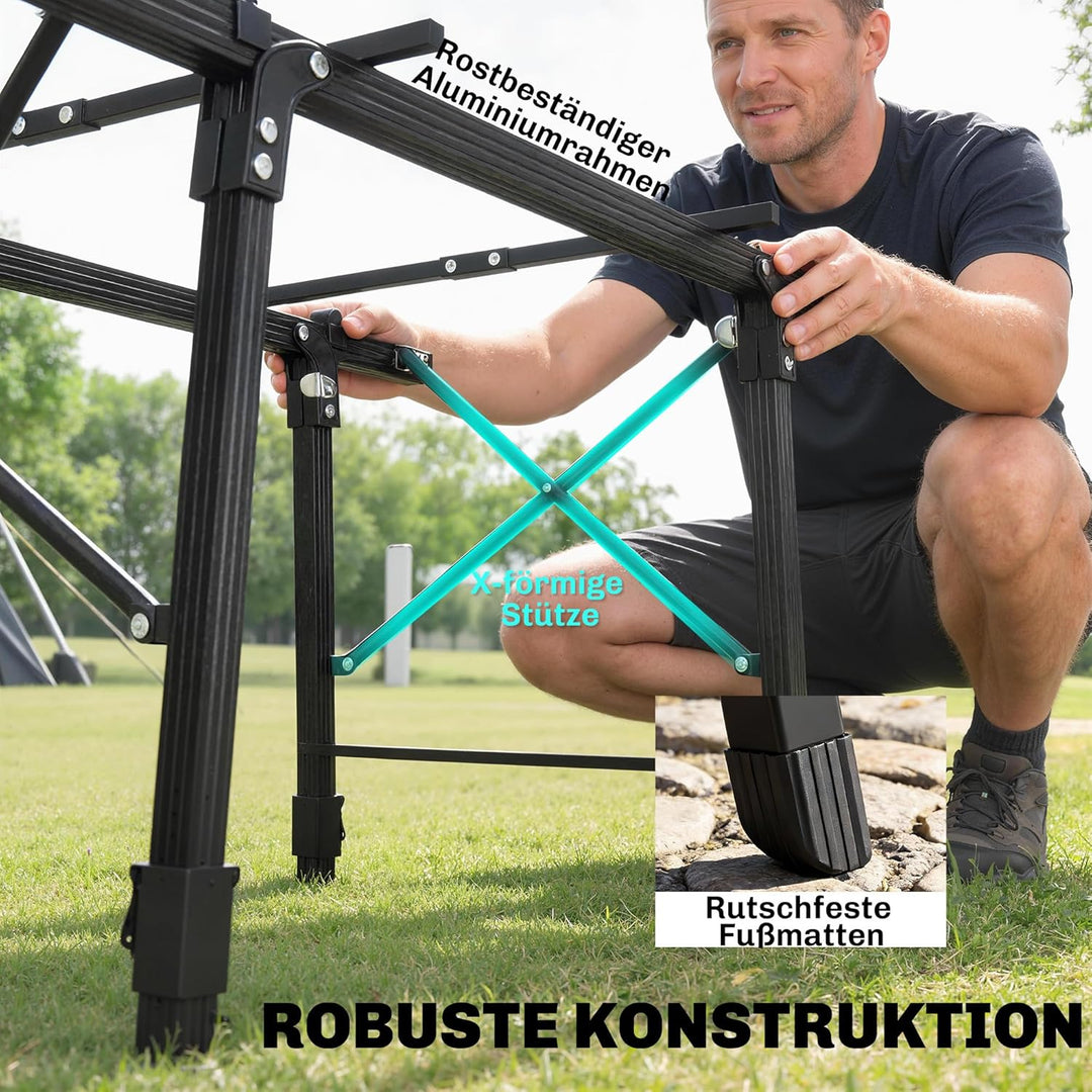 Outsunny Campingtisch höhenverstellbar Klapptisch mit Aufbewahrungskorb Klappbarer Gartentisch aus A