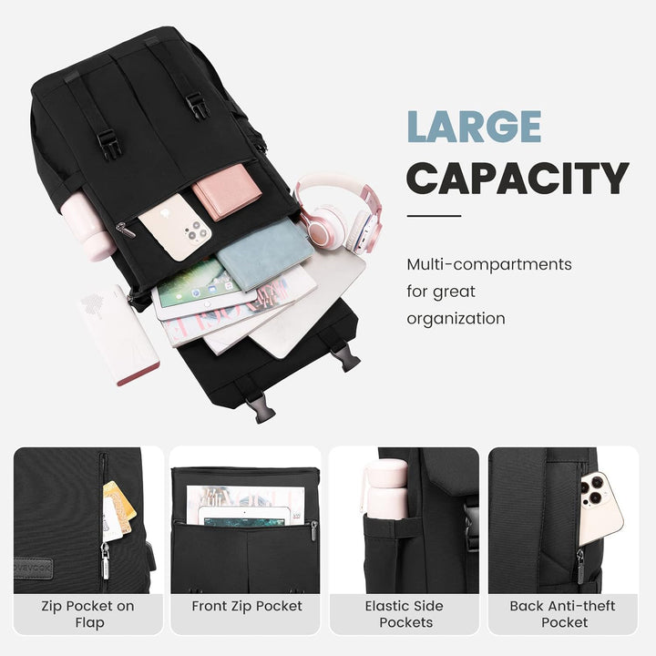 LOVEVOOK Rucksack Damen Herren 15.6 Zoll Laptop Rucksack Wasserdicht Schulrucksack Teenager Mädchen