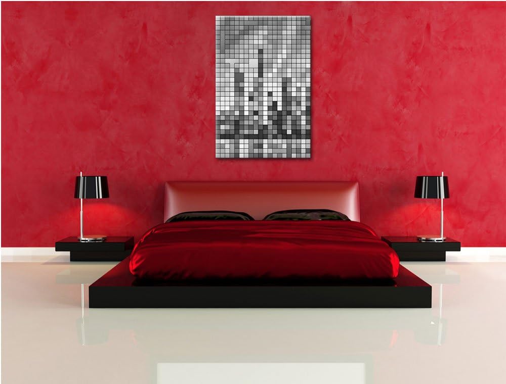 New York Pixel Skyline als Leinwandbild/Grösse: 100x70 cm/Wandbild/Kunstdruck/fertig bespannt, 100x7