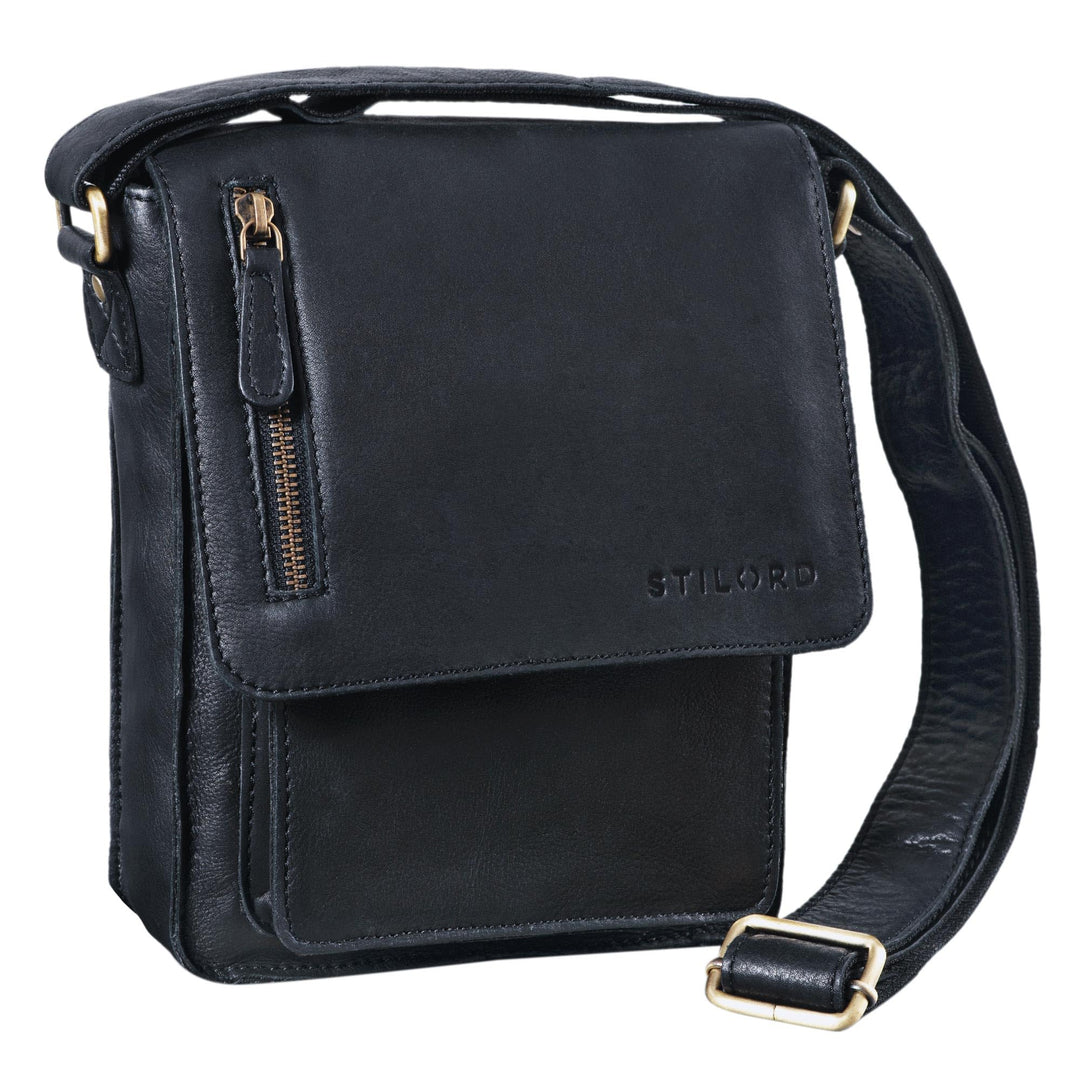 STILORD Herren-Umhängetasche schwarz - Kleine Vintage Schultertasche - 8,4 Zoll Messenger-Bag - Tabl