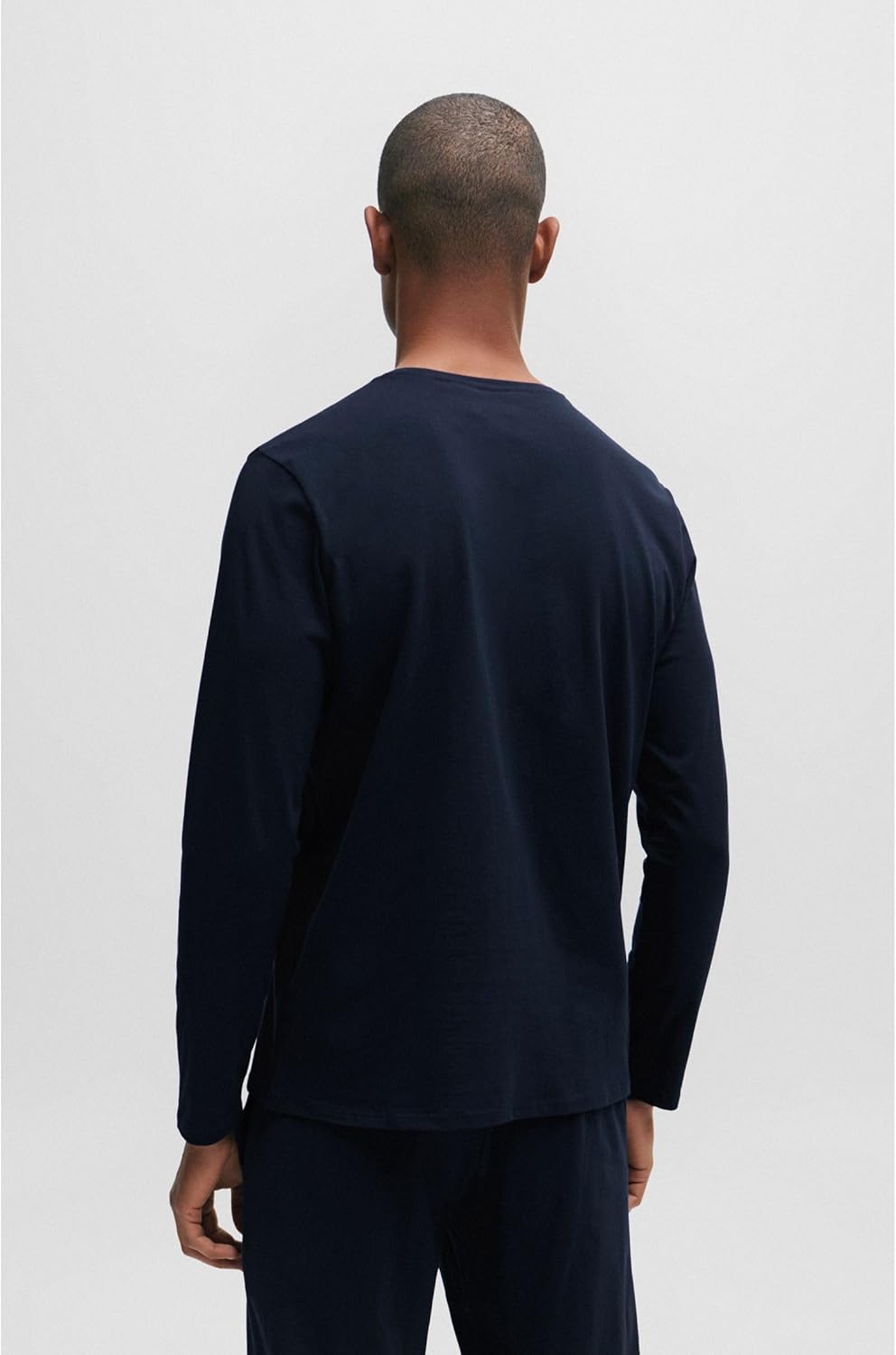 BOSS Herren Unique LS-Shirt Pyjama-Shirt aus Stretch-Baumwolle mit Signature-Streifen und Logo XL Da
