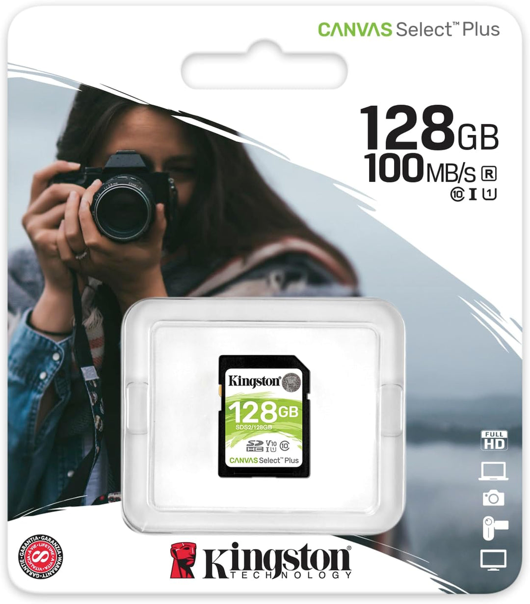 Kingston Canvas Select Plus SD - SDS2/128GB Class 10 UHS-I 128 GB, 128 GB