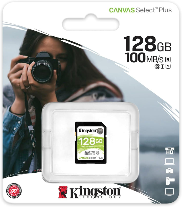 Kingston Canvas Select Plus SD - SDS2/128GB Class 10 UHS-I 128 GB, 128 GB