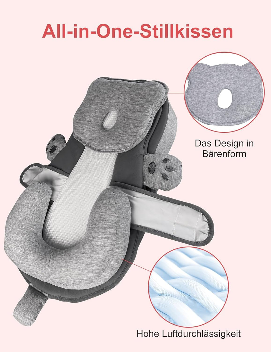 Stillkissen, Breiteres Stillkissen Memory-Schaum Stabile und Komfort | Multifunktionales Breastfeedi
