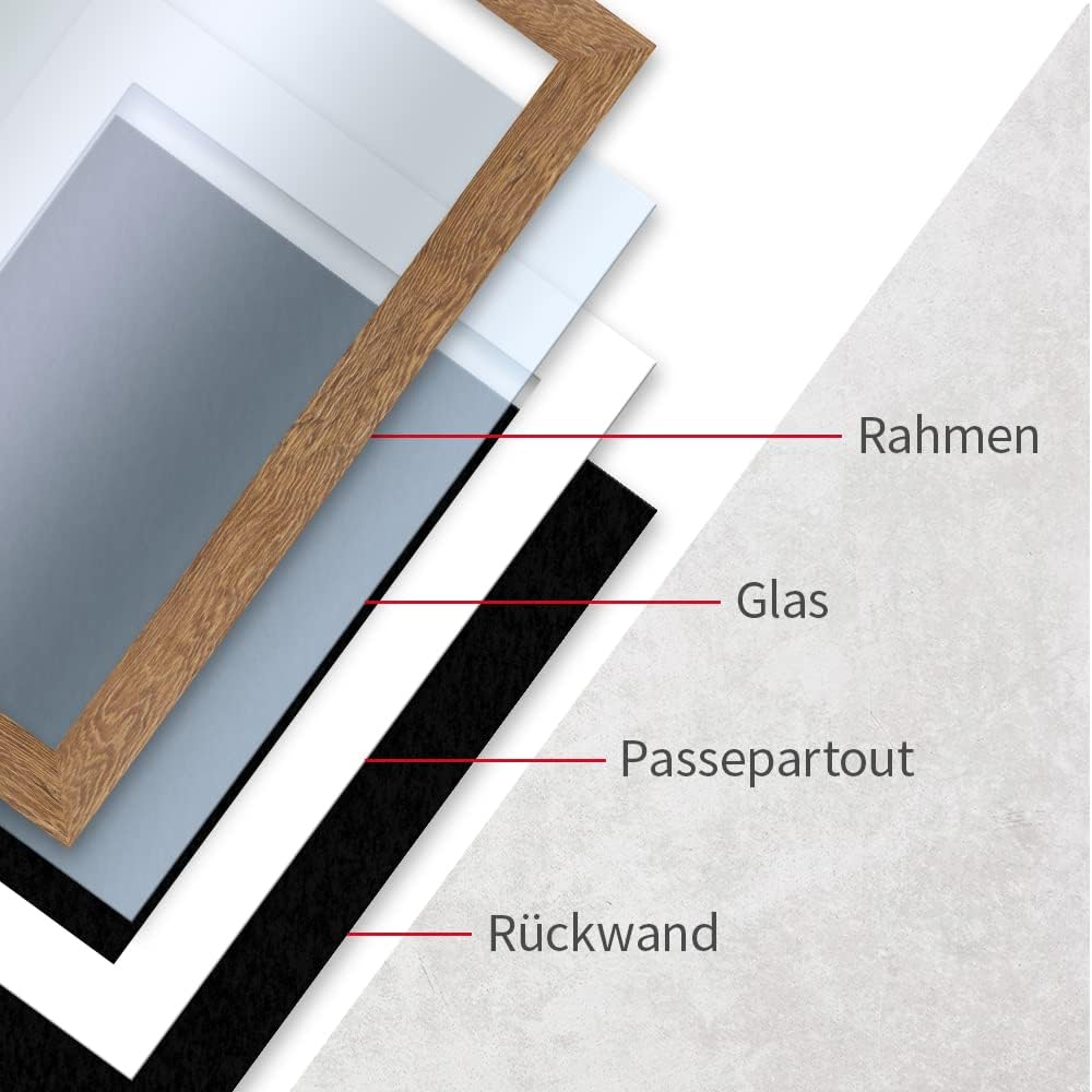 Mende Frames Bilderrahmen Strandhaus Stil 40x50cm I Farbe: Eiche-Optik I Fotorahmen I rustikaler Bil