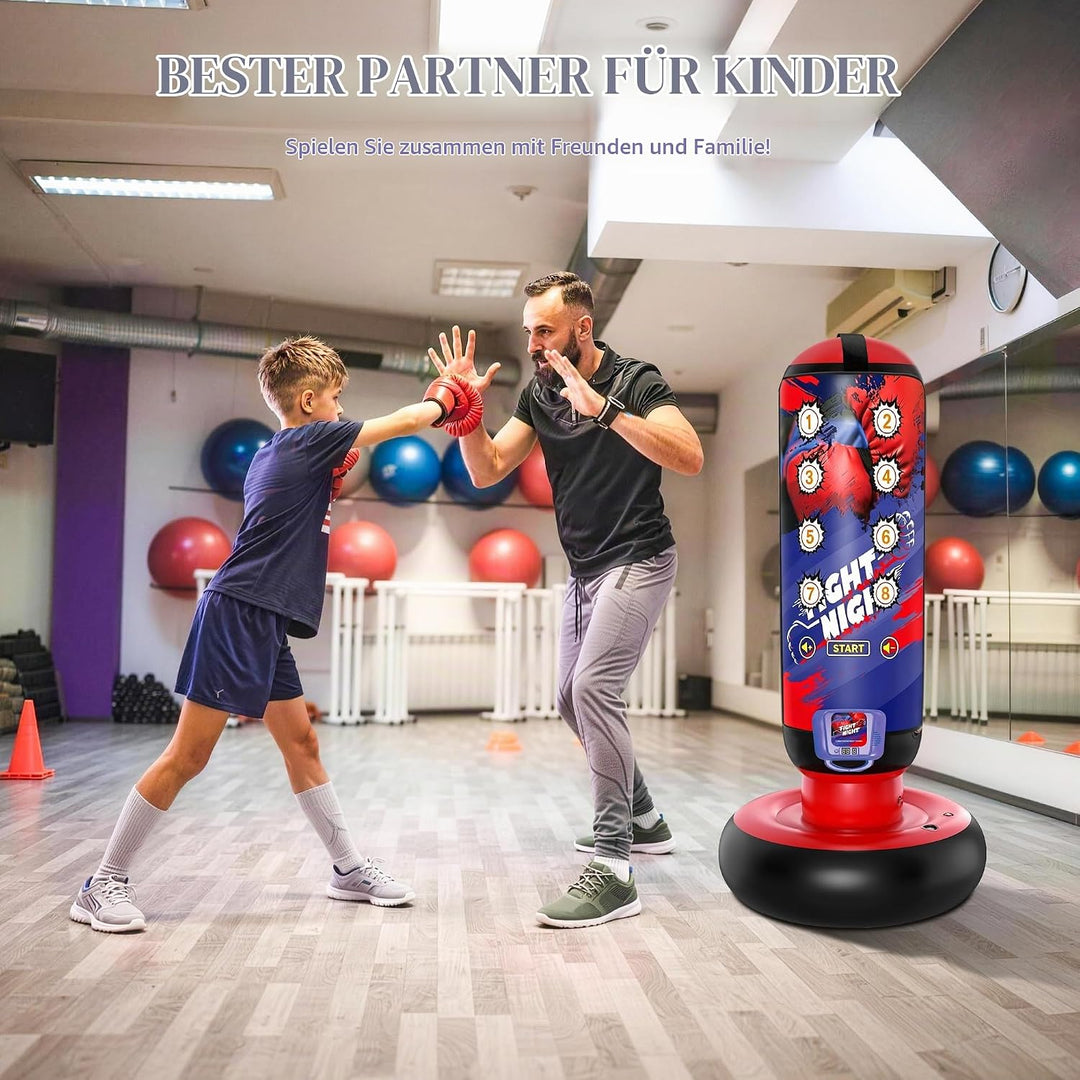 Boxziel Kinder – Interaktives Boxtraining Gerät mit Musik &amp; Licht – Selbstklebendes Punch Target zum