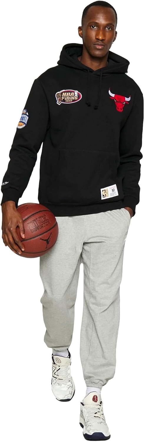 Mitchell &amp; Ness NBA/NFL/NHL/NCAA Hometown Fleece Hoody S Chicago Bulls, Schwarz, S Chicago Bulls, Sc