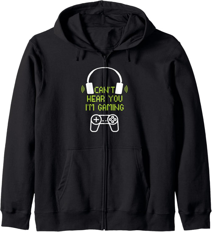 Funny Gamer Gift Headset Can't Hear You I'm Gaming Kapuzenjacke