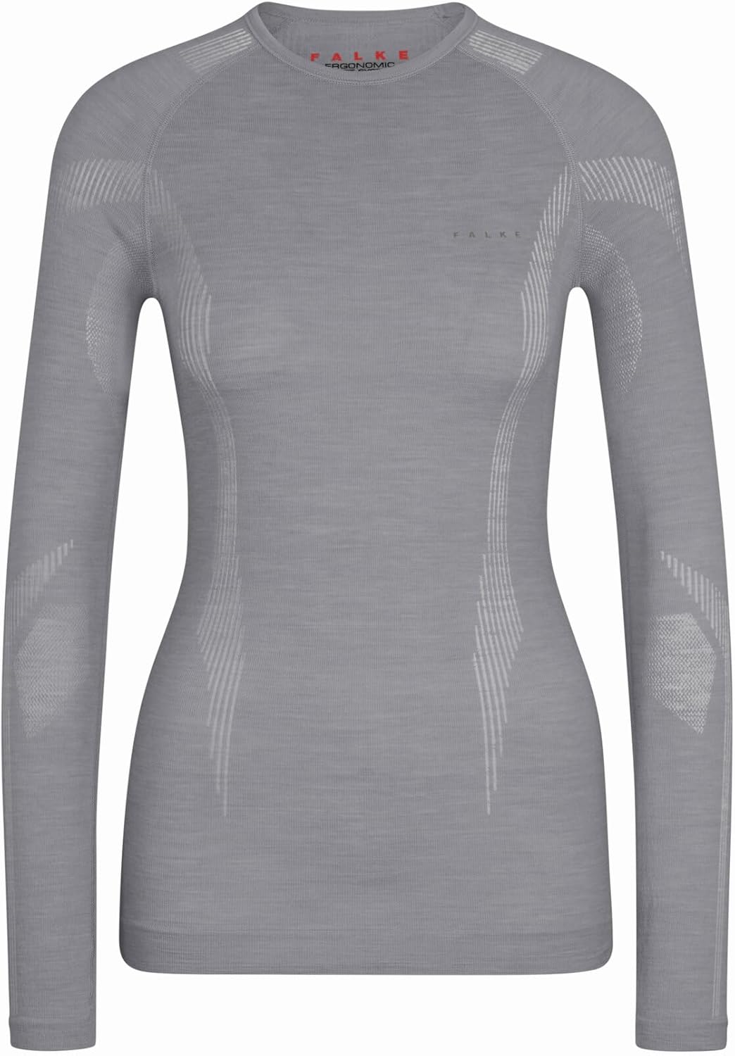 FALKE Wool-Tech Round Neck Funktionsshirt Langarmshirt für warme und kalte Temperaturen atmungsaktiv
