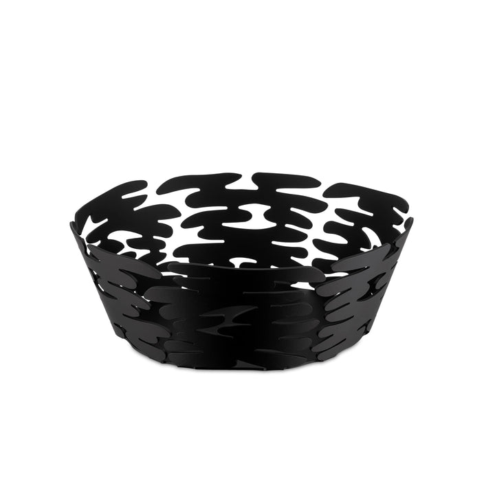 Alessi BM10/18 B Barket Runder Korb, Legierter Stahl, schwarz Ø 18 Schwarz, Ø 18 Schwarz