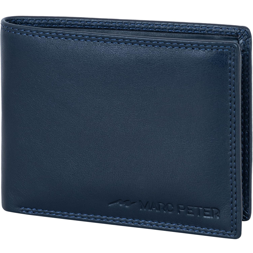 Marc Peter® Echt-Leder Geldbörse Hanover | Geldbeutel für Herren mit RFID-Schutz | Gross 10 Fächer P