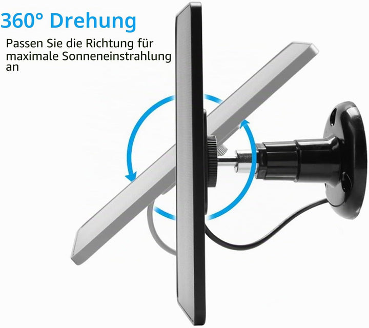 Fockety Solarpanel für Überwachungskamera, 10 W 5 V Micro-USB-Kamera-Solarpanel, wasserdichte Kontin