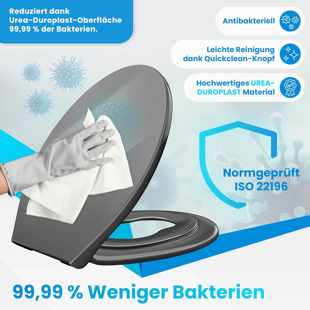 KESSER® WC Sitz mit Absenkautomatik Toilettendeckel Quick-Release-Funktion und Softclose - einfache