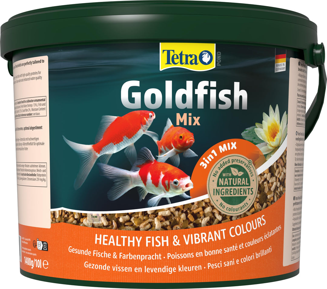 Tetra Pond Goldfish 3in1 Mix - Fischfutter-Mischung aus Flocken, Sticks und Gammarus für alle Goldfi