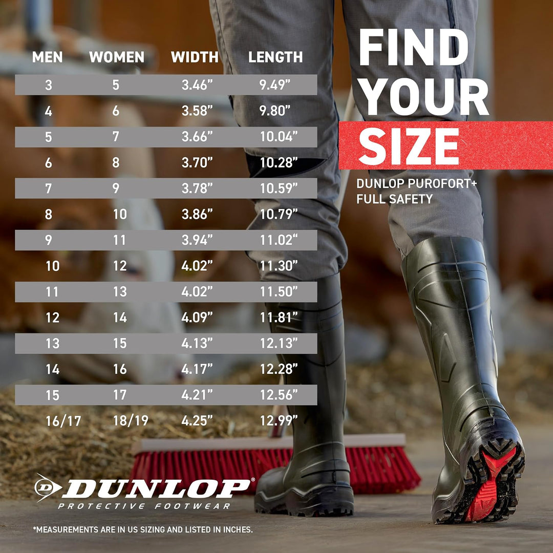 Dunlop C762933 S5 PUROF+ Unisex-Erwachsene Langschaft Gummistiefel 49/50 EU Dunkelgrün Schwarz, 49/5