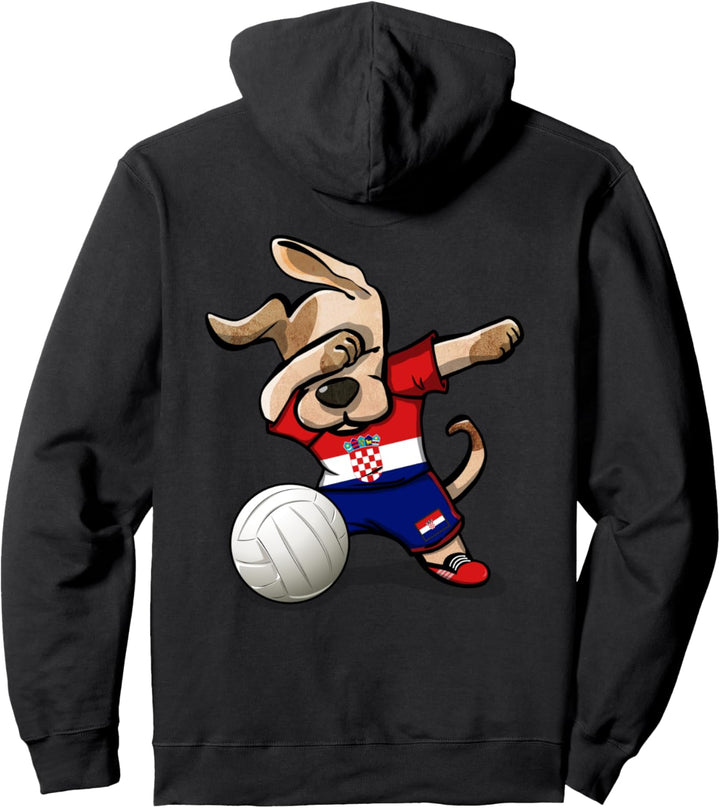 Tupfender Hund Kroatien Volleyball - Kroatische Flagge Sport Pullover Hoodie