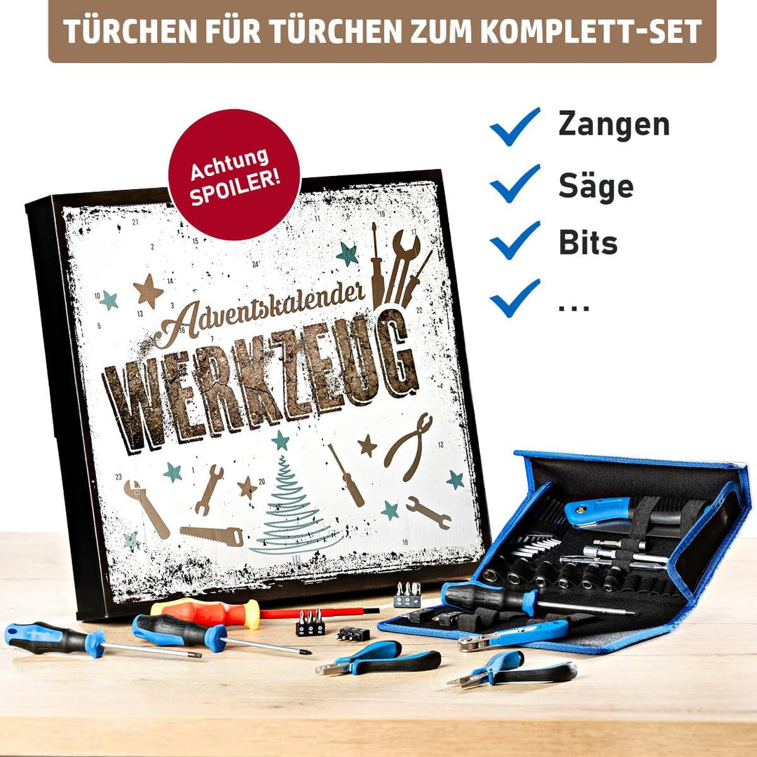 BRAST Adventskalender | Werkzeug-Set | für Heimwerker & Bastler | inkl. Werkzeugtasche | sauber vera