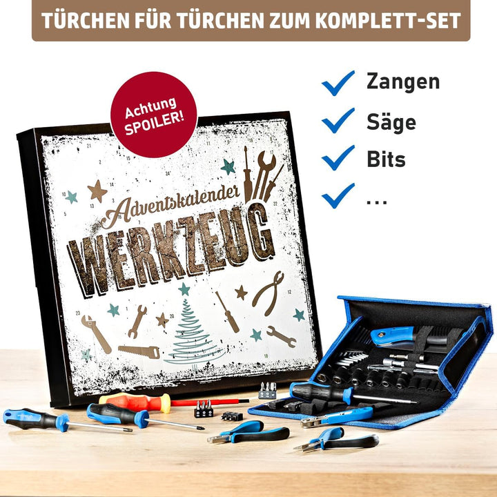 BRAST Adventskalender | Werkzeug-Set | für Heimwerker & Bastler | inkl. Werkzeugtasche | sauber vera