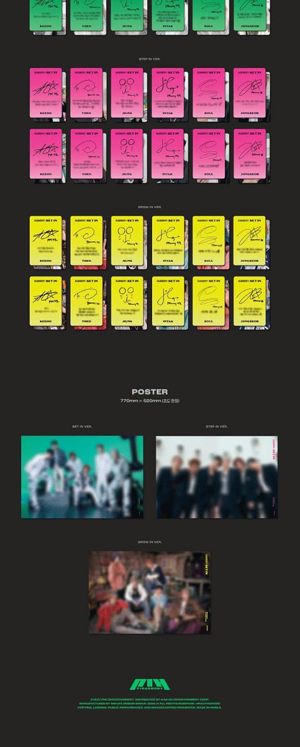 P1Harmony HARMONY : SET IN 5th Mini Album Contents+Poster+Booklet+Standing photocard+Logo tag+Photo