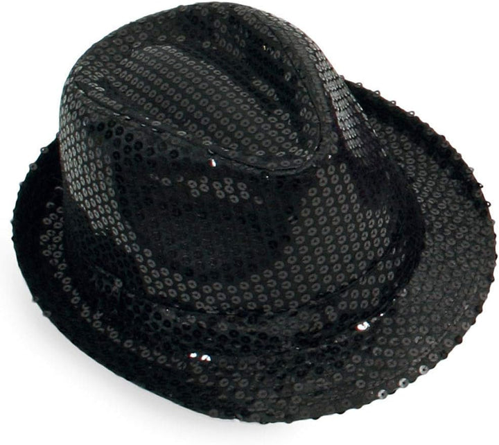 KarnevalsTeufel Kostüm - Set für Herren Pailletten, 4 TLG. Weste, Hut, Brille und Schleife | Grösse