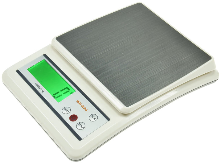 Präzisionswaage Küchenwaage mit Zählfunktion 0-10kg ±1g Edelstahl beleuchtetes Display für z.B. Klei