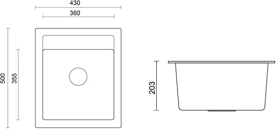 VBChome Spülbecken mit Armatur 43 x 50 cm Grau Granit Einzelbecken Einbauspüle gesprenkelt reversibe