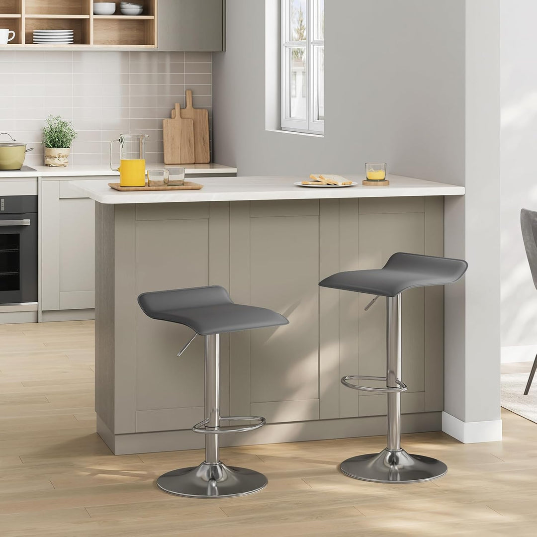 WOLTU 4er Set Barhocker Design Stuhl Drehstuhl Tresenstuhl，stufenlose Höhenverstellung, verchromter