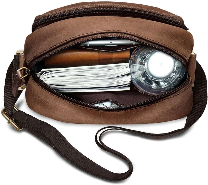 ROYALZ Echtleder Umhängetasche Herren Leder klein 'Phoenix' Moderne Vintage Schultertasche für Männe