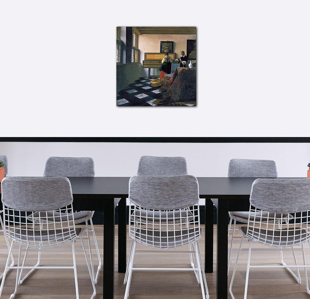 Printed Paintings Leinwand (60x60cm): Jan Vermeer - Die Musikstunde (1662/1665) 60x60 cm, 60x60 cm