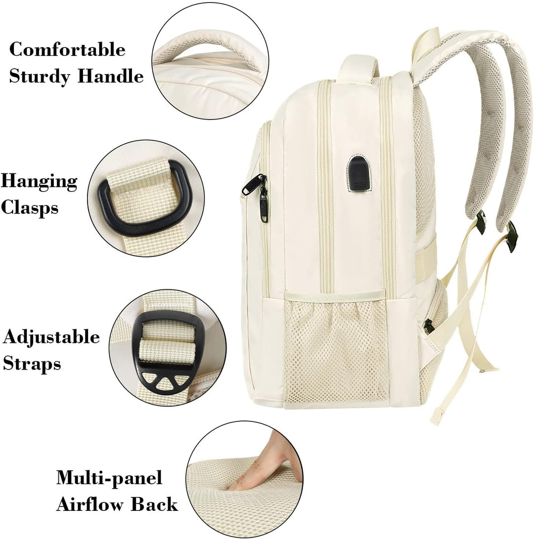 MATEIN Laptop Rucksack 15,6 Zoll Notebook Arbeitsrucksack Damen Elegant mit USB Ladeanschluss und La