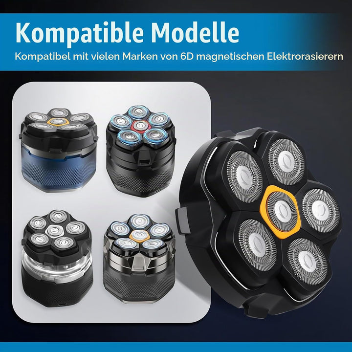 2 Stück Ersatzrasierkopf für DOAO Kensen JoyKoi Kibiy AEXIRI Shaver, Magnetische 6D Kopfrasierer für