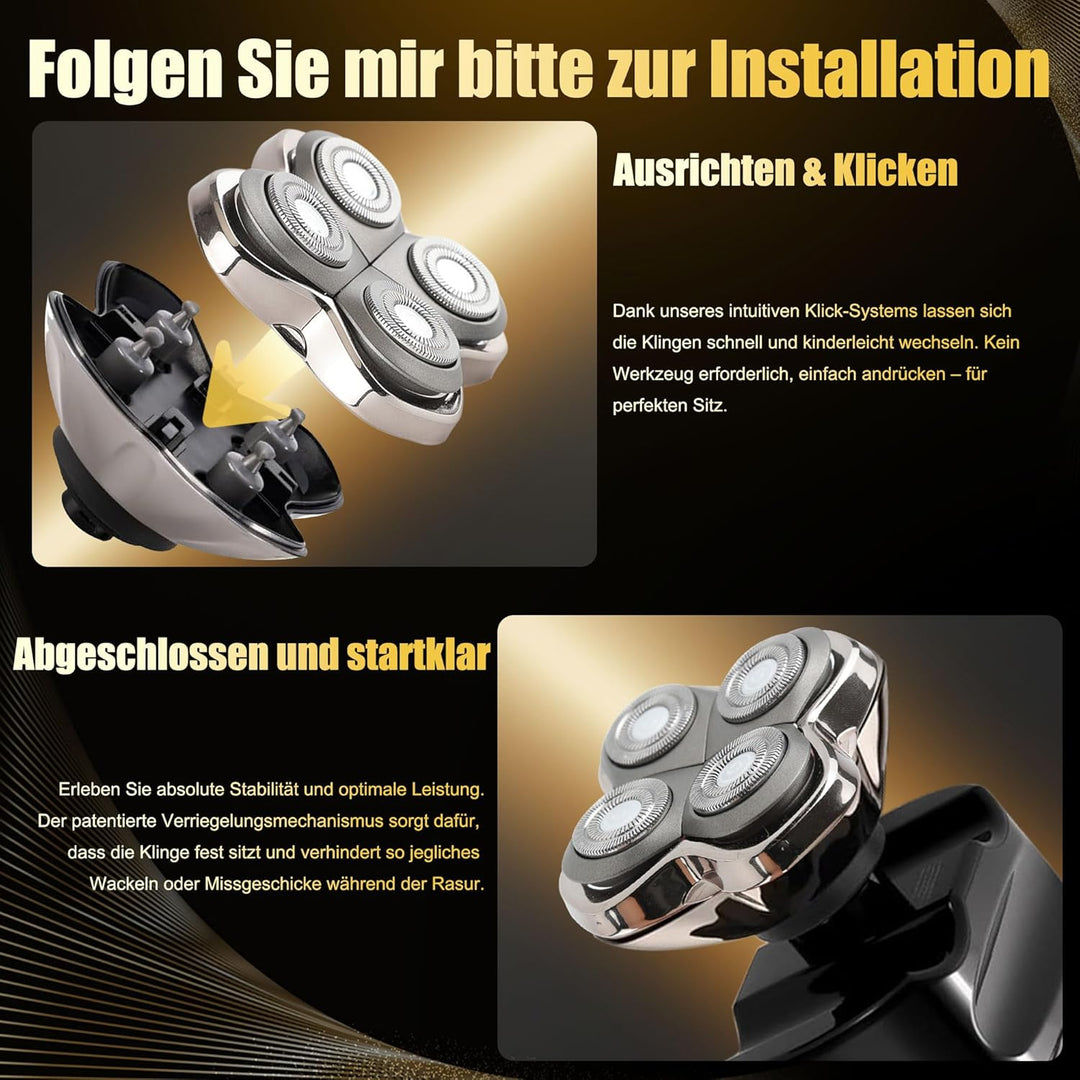 Forte PRO 4 Ersatzkopf Kompatibel mit Skull Shaver Pitbull Silver/Gold PRO, Platinum PRO, Butterfly