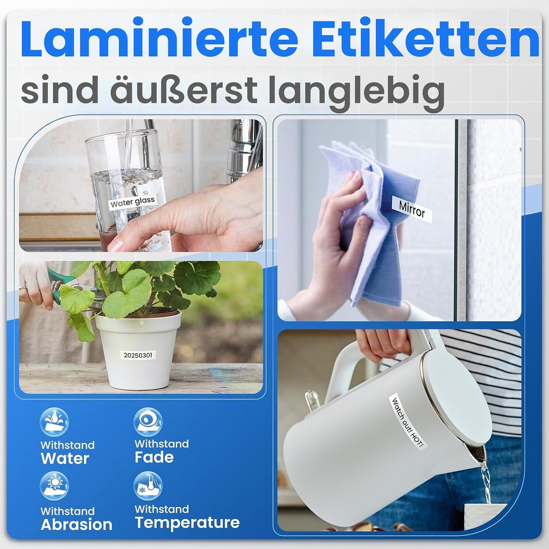 MarkField 6x TZe-231 Weiss H110 H107 Schriftband, Kompatibel mit Brother P-touch Bänder 12mm 0,47" S