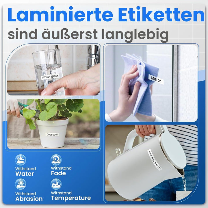 MarkField 6x TZe-231 Weiss H110 H107 Schriftband, Kompatibel mit Brother P-touch Bänder 12mm 0,47" S